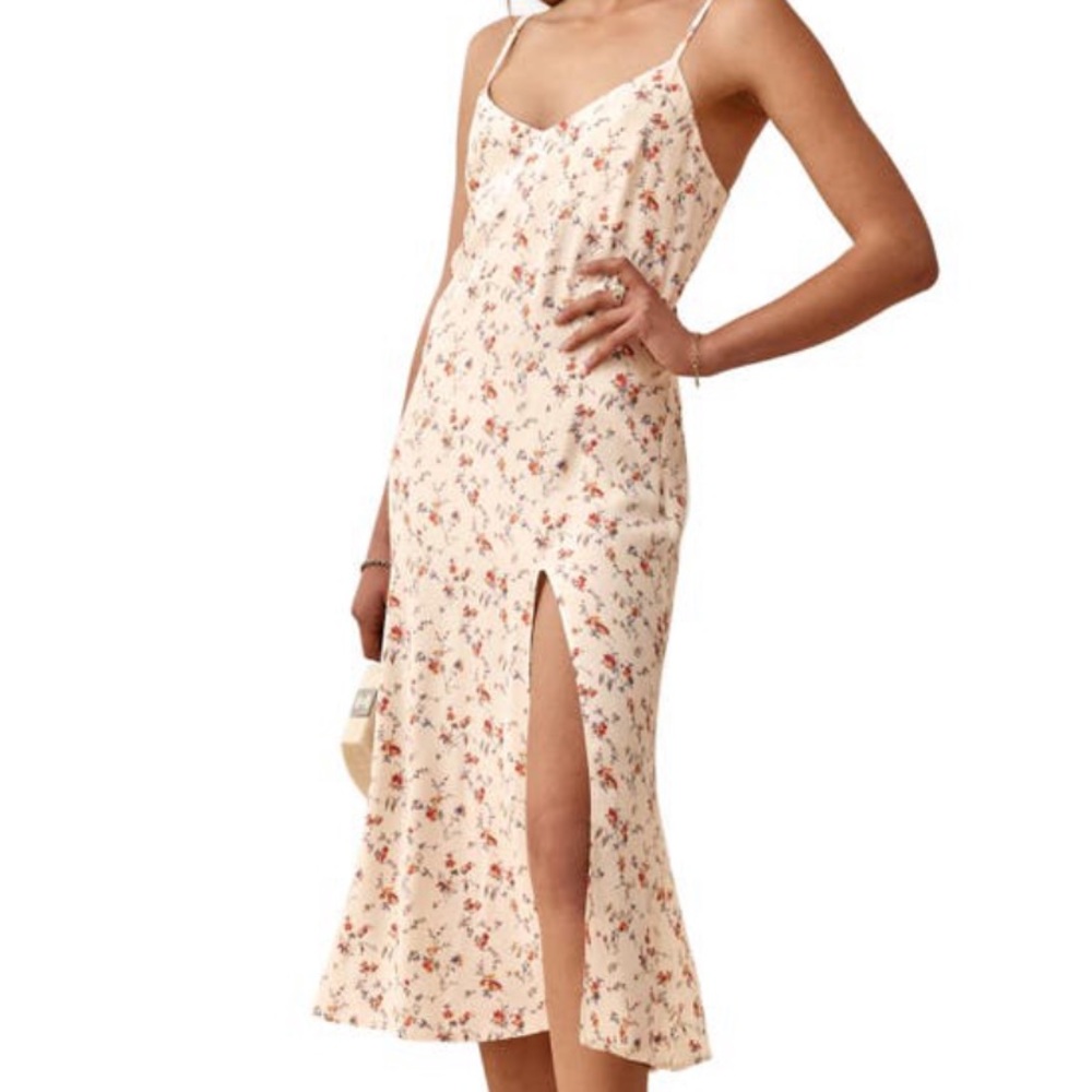 Reformation white floral midi Crimini dress